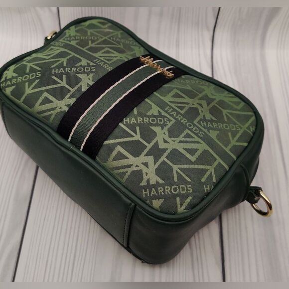 Harrods London Forest Green Logo Makeup Bag Cosmetic Case - Picture 5 of 16